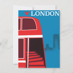 Londoner Roter Bus Einladung