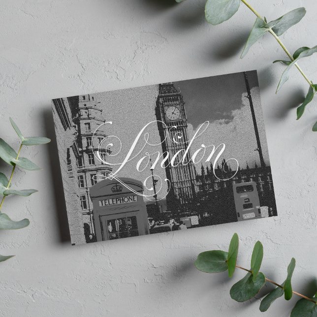 Londoner Sehenswürdigkeit Vintages Schwarz-weißes  Postkarte (London Landmark Vintage Black White Photo Postcard)