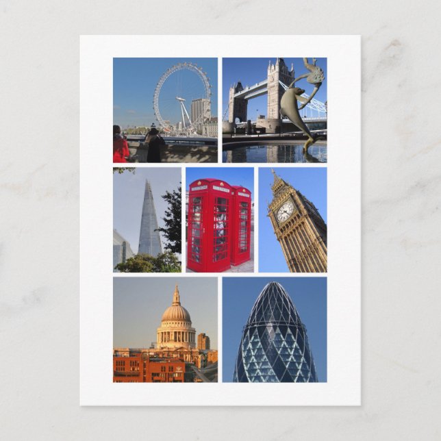 Londoner Sehenswürdigkeiten 2 Postkarte (Vorderseite)