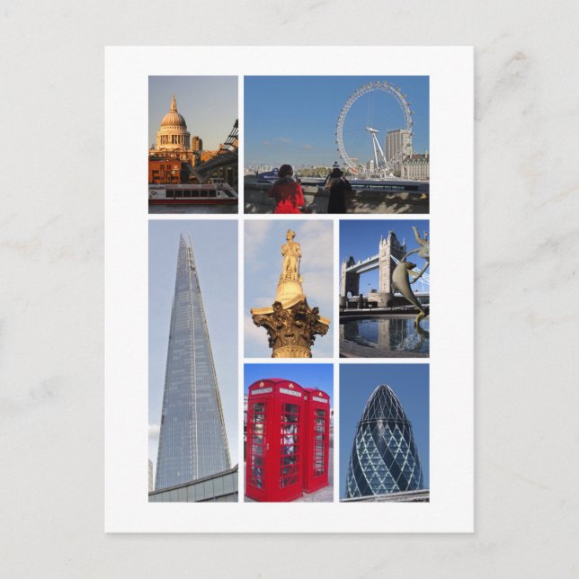 Londoner Sehenswürdigkeiten 3 Postkarte (Vorderseite)