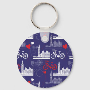 Londoner Sehenswürdigkeiten-Muster Schlüsselanhänger
