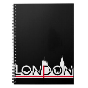 Londoner Silhouette und englische Flagge Notizblock