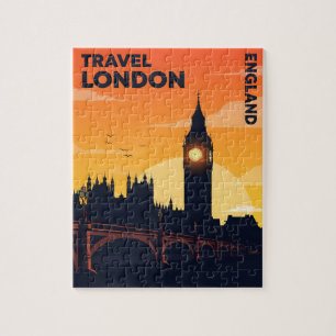 Londoner Skyline bei Sonnenuntergang mit großem be