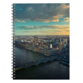 Londoner Stadtbild mit Sunset Notizblock