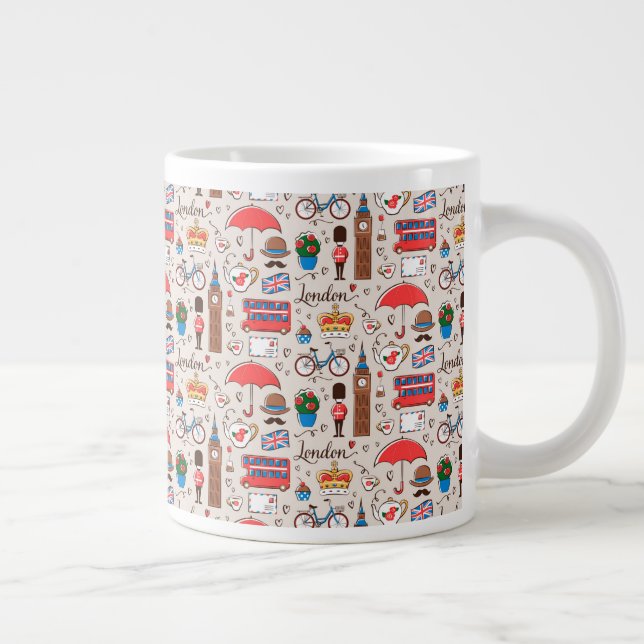 Londoner Symbolmuster Jumbo-Tasse (Rechts)