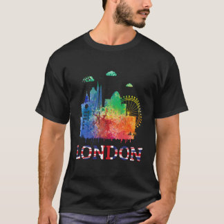 Londoner T - Shirt mit britischer Flagge Vintag br