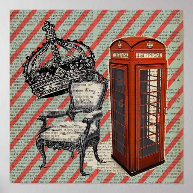 Londoner Telefonkabine viktorianische Jubiläumskro Poster (Vorne)