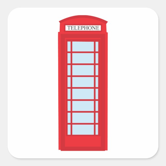 Londoner Telefonzelle Quadratischer Aufkleber (Vorderseite)