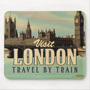 Londoner Vintage-Poster besuchen Mousepad