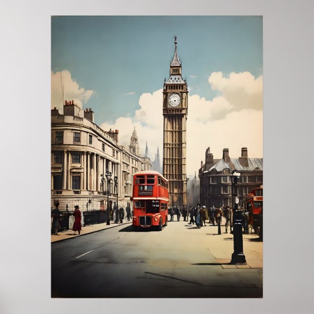 Londoner Vintage-Poster Poster (Vorne)
