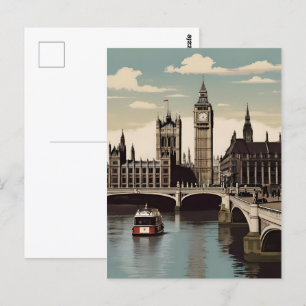Londoner Vintage-Poster Postkarte
