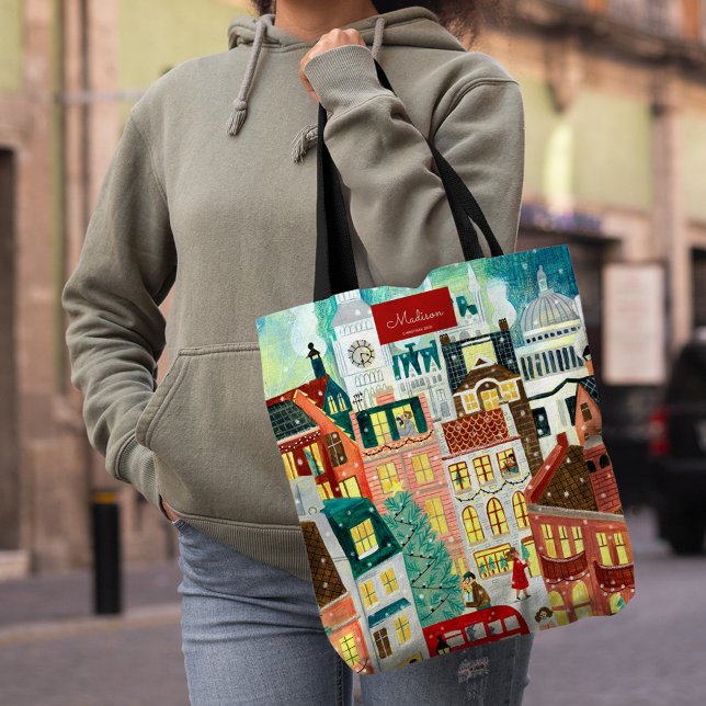 Londoner Weihnachtsstadt Tasche (London Christmas city Tote Bag)