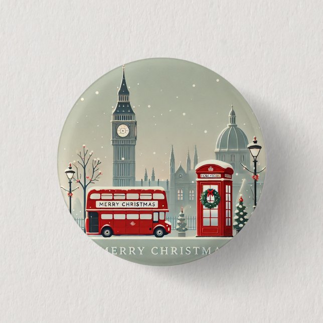 Londoner WeihnachtsWeihnachten | Big Ben & Festive Button (Vorderseite)