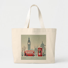 Londoner WeihnachtsWeihnachten | Big Ben & Festive Jumbo Stoffbeutel