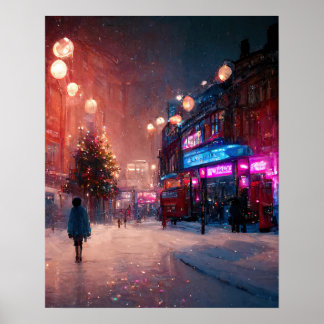 Londoner WeihnachtsWeihnachten Poster