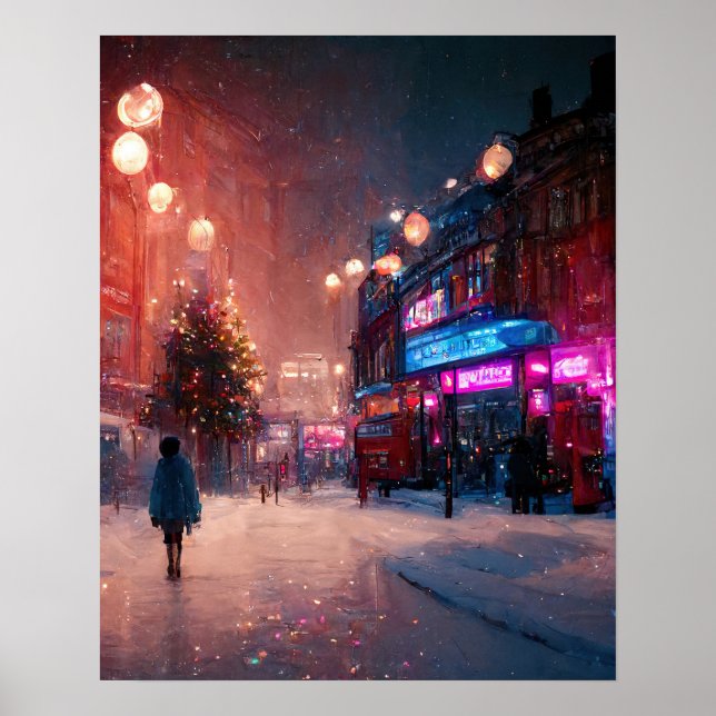 Londoner WeihnachtsWeihnachten Poster (Vorne)