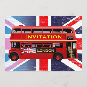 Londons berühmter Roter Bus Einladung