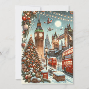 Londons festlicher Glanz - Lebendige Weihnachtskar Dankeskarte