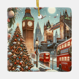 Londons festlicher Splendor - ein lebendiger Weihn Keramikornament