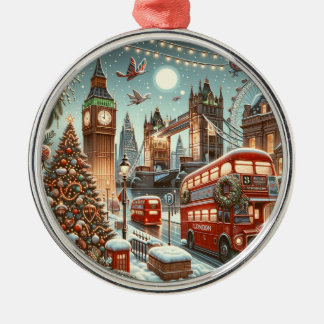 Londons festlicher Splendor - ein lebendiger Weihn Ornament Aus Metall
