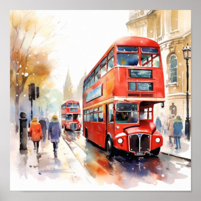 Londons Ikonische Doppeldecker-Busse, (E) Poster (Vorne)