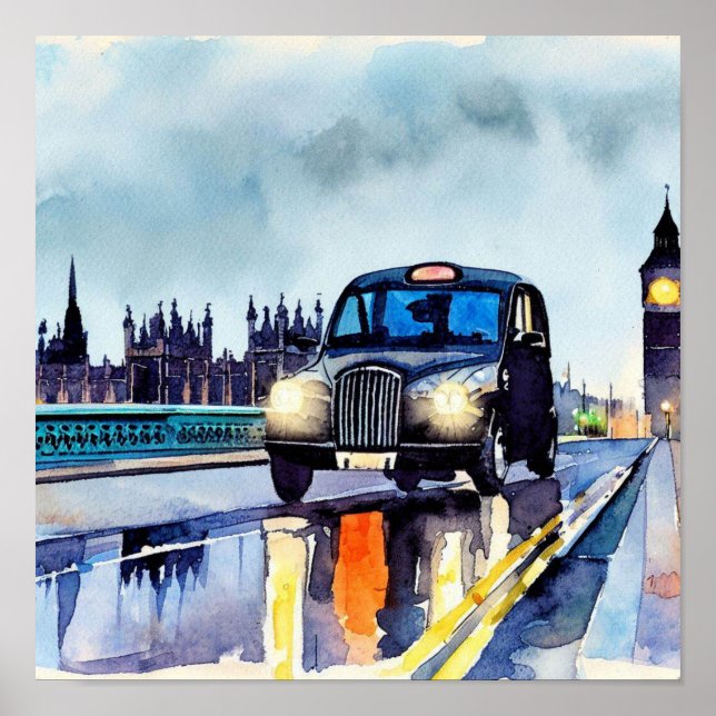 Londons Ikonische schwarze Taxistände, (B) Poster (Vorne)