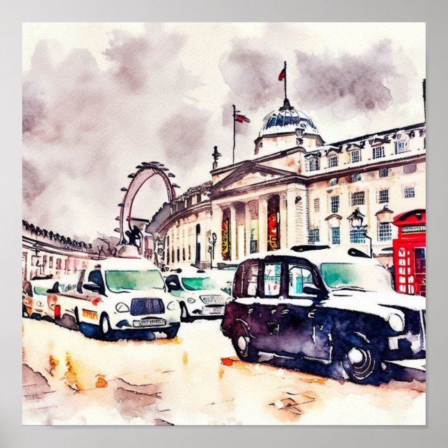 Londons Ikonische schwarze Taxistände, (D) Poster (Vorne)
