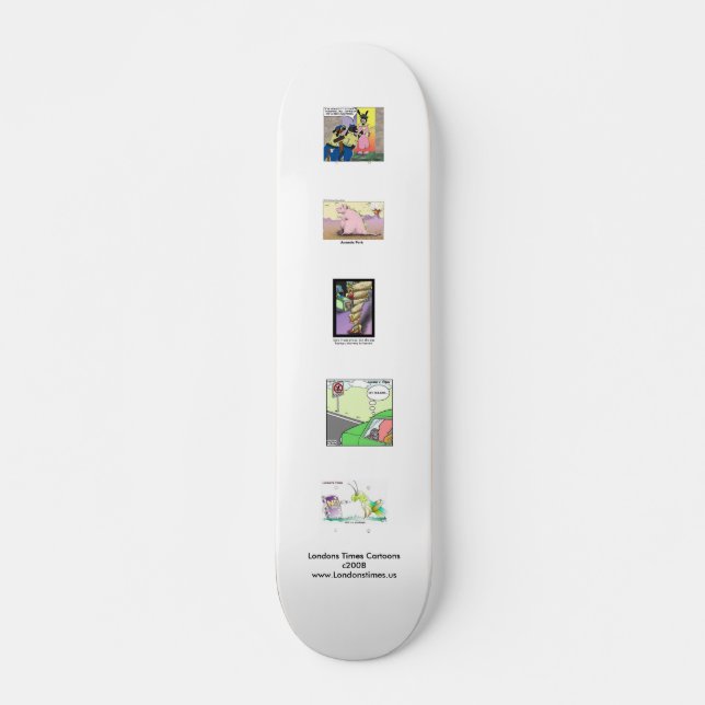 Londons Times-Cartoon auf hochwertigem Skateboard (Vorne)