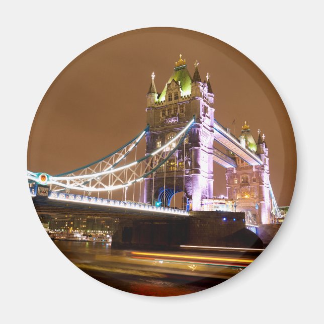 Londons Tower Bridge bei Nacht Magnet (Vorne)