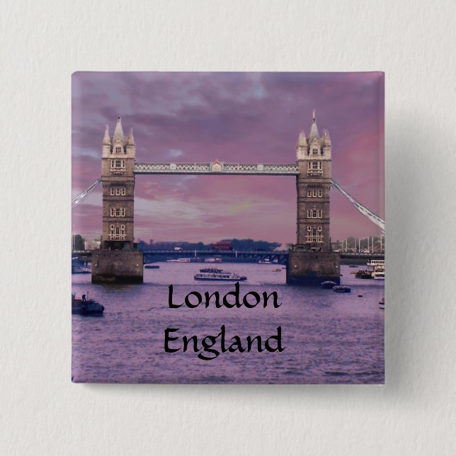 Londons Turm-Brücke Button (Vorderseite)