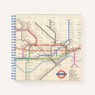 Londons Untergrund Map Notizbuch