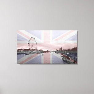 Londonskyline-Gewerkschafts-Jack-Flagge Leinwanddruck