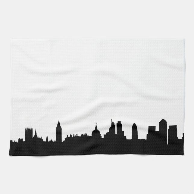 Londonskyline-Silhouette Cityscape Küchentuch (Horizontal)