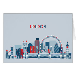 Londres, Angleterre horizon rouge, blanc et bleu