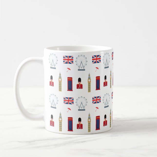 Londres Angleterre Skyline Icon Coffee Mug (Gauche)