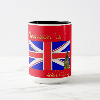 Londres appelle la tasse de coussin