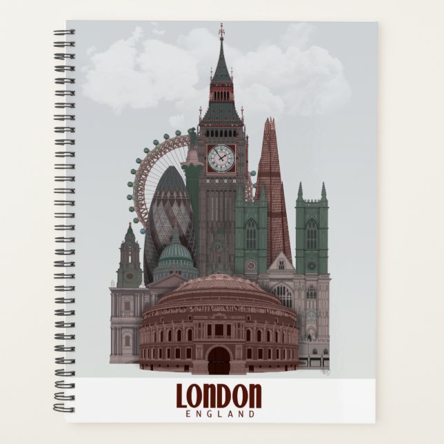 Londres en nuages rouge et vert (Devant)