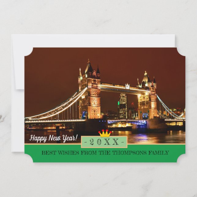 Londres, Tower Bridge et Bonne Année ! Carte de so (Devant)