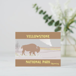 Lone Bison im Yellowstone Nationalpark Postcard Postkarte