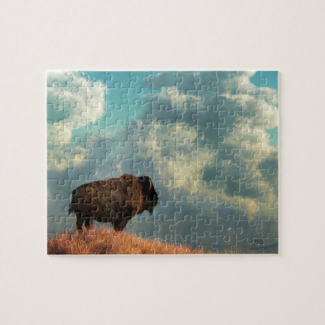 Lone Bison und Sturm nähern (Horizontal)