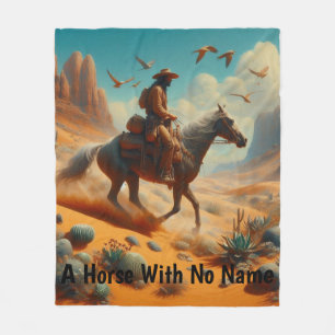 Lone Cowboy in Wüstenschlucht - Surrealer Western Fleecedecke