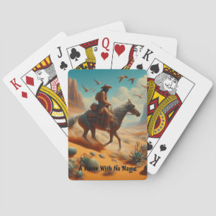 Lone Cowboy in Wüstenschlucht - Surrealer Western  Spielkarten