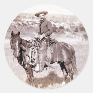 Lone Cowboy Runder Aufkleber