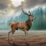 Lone Dee in Misty Forest Armbanduhr<br><div class="desc">Ein wunderschönes Hirsch, das durch einen scheußlichen Wald läuft.</div>