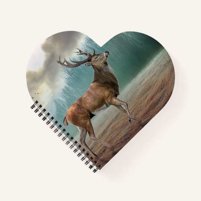 Lone Dee in Misty Forest Notebook Notizbuch (Vorderseite)