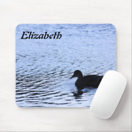 Lone Duck Wildlife Lake Water Ripples Fotografie Mousepad