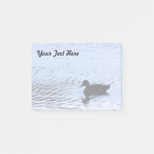 Lone Duck Wildlife Lake Water Ripples Fotografie Post-it Klebezettel