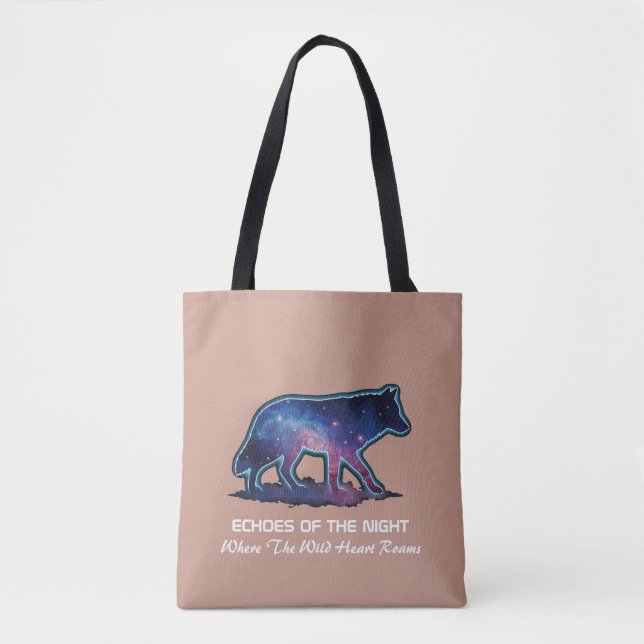 Lone Galaxy Wolf Silhouette (Echoes of the night) Tasche (Vorderseite)