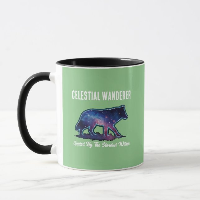 Lone Galaxy Wolf Silhouette Tasse (Links)
