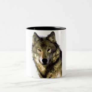 Lone Gray Wolf Look - Leadership Motivierend Zweifarbige Tasse